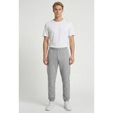 Hummel Pamuklu Regular Fit Logolu Normal Bel Eşofman Altı Erkek Eşofman Altı 932357 - Gri Melanj
