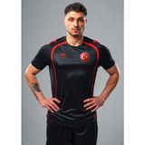 Hummel Target Siyah-Kırmızımilli Takımt-Shirt( Silikon Türkbayrağı Logolu ve Isteğe Bağlı Isim ve Numara Baskısı) - 3XL - Siyah - Kırmızı