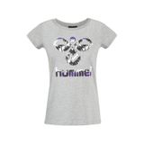 Hummel Triana Kadın Gri Baskılı Bisiklet Yaka Tişört