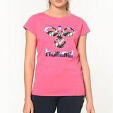 Hummel Triana Kadın Pembe Baskılı Bisiklet Yaka Tişört