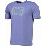 Hummel Wargo S/S Tee 7022 Bisiklet YakaBaskılı Kısa Kol Regular Fit Pamuklu Mavi Erkek Tişört - Mor