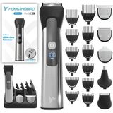 Hummingbird Mk9 Mastergroom Hepsi Bir Arada Giyotin - Sakal, Baş, Saç, Vücut Ve Yüz İçin 21 Parça Erkek Bakım Seti, Su Geçirmez, Paslanmaz Çelik, Usb C Şarj Edilebilir, Led Ekran