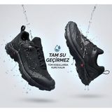 Humtto 110396B-2 Unisex Bağcıklı Su Geçirmez Outdoort Ayakkabı - Siyah