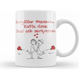 Humuts 0250 Sevgililer Günü Sevgiliye Hediye Kupa Bardak