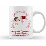 Humuts 0253 Sevgililer Günü Sevgiliye Hediye Kupa Bardak