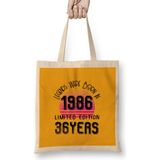 Humuts 1986 Birthday Gift Made Bornin 1986 Gift 36TH Year Old Birthday Gift Vintage Style Bez Kadın Günlük Çanta