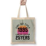 Humuts 1995 Birthday Gift - Made, Born In 1995 Gift - 25TH Year Old Birthday Gift Vintage Style Bez Kadın Günlük Çanta