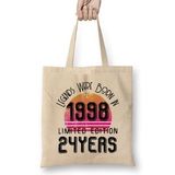 Humuts 1998 Birthday Gift - Made, Born In 1998 Gift - 24TH Year Old Birthday Gift Vintage Style Jpg Bez Çanta