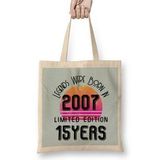Humuts 2007 Birthday Gift - Made, Born In 2007 Gift - 15 Year Old Birthday Gift Vintage Style Bez Çanta