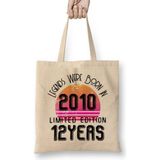 Humuts 2010 Birthday Gift - Made, Born In 2010 Gift - 12 Year Old Birthday Gift Vintage Style Bez Çanta