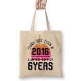 Humuts 2016 Birthday Gift - Made, Born In 2016 Gift - 6 Year Old Birthday Gift Vintage Style Bez Çanta