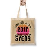 Humuts 2017 Birthday Gift - Made, Born In 2017 Gift - 5 Year Old Birthday Gift Vintage Style Bez Çanta