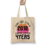Humuts 2018 Birthday Gift - Made, Born In 2018 Gift - 4 Year Old Birthday Gift Vintage Style Bez Çanta