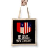 Humuts 50% Chilean 50% American 100% Awesome Immigrant Bez Kadın Günlük Çanta