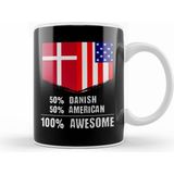Humuts 50% Dominican 50% American 100% Awesome Immigrant Kupa Bardak Porselen - 1 Adet - 330 ml - Beyaz
