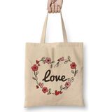 Humuts Adorable Cute Love Flowery Flowers Love Heart Bez Uzun Saplı Açık Bej Rengi Çanta