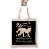 Humuts All I Want for Christmas is a Monkey Knit Pattern Bez Çanta