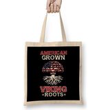 Humuts American Grown With Viking Roots Patriotic Norse Bez Çanta