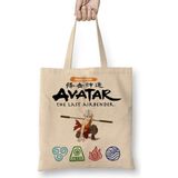 Humuts Avatar Anime Element Fire Water Earth Thunder Wind Bez Uzun Saplı Açık Bej Rengi Çanta