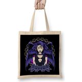 Humuts Awesome Gothic Angel Girl Wings Flowers Bez Uzun Saplı Açık Bej Rengi Çanta