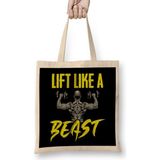 Humuts Awesome Lift Like A Beast Weightlifting Gym Bez Uzun Saplı Açık Bej Rengi Çanta