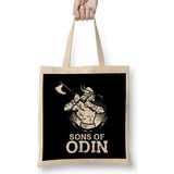 Humuts Awesome Sons Of Odin Norse Vikings Bez Uzun Saplı Açık Bej Rengi Çanta