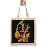 Humuts Banda LED Zeppelin Bez Uzun Saplı Açık Bej Rengi Çanta