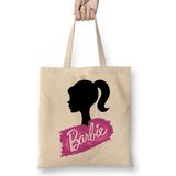 Humuts Barbie Çocuklara Hediye Bez Uzun Saplı Açık Bej Rengi Çanta