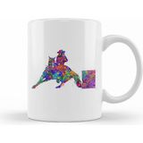 Humuts Barrel Racing Watercolor Art Kupa Bardak