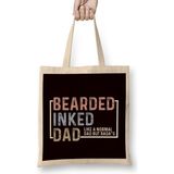 Humuts Bearded Inked Dad Papa Daddy Stepdad Father Husband Family Uzun Saplı Açık Bej Bez Çanta