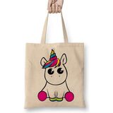 Humuts Bebek Unicorn Açık Bej Uzun Saplı Bez Çanta
