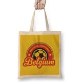 Humuts Belgium Sunrise World Football Championship Uzun Saplı Açık Bej Bez Çanta
