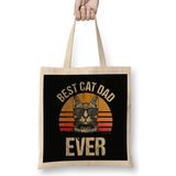 Humuts Best Cat Dad Ever Funny Cat Dad Father Vintage Gift Bez Çanta