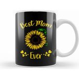 Humuts Best Mom Ever Sunflower Anneler Günü Kupa Bardak