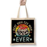 Humuts Best Shih Tzu Mom Ever Dog Mommy Mama Mother Vintage Gift Bez Çanta
