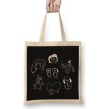 Humuts Bts BT21 Drawing White Bez Çanta