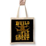 Humuts Build Fly Crash Repeat Cute Drone Pilot Flying Pun Bez Çanta