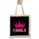 Humuts Camila -Name Personalized Custom - Vintage Retro Rainbow Style Design Gift Baby-Gift For Her Bez Kadın Günlük Çanta