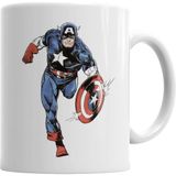 Humuts Captain America Splash Art Beyaz Kupa