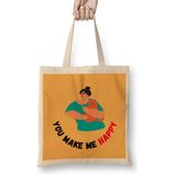 Humuts Cat Lover Gift You Make Me Happy Cat Bez Çanta