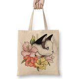 Humuts Cat Portrait in Gladiolus Flowers Pink Edition Kedi Bez Çanta