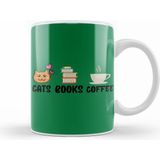 Humuts Cats Coffee Books Kupa Bardak