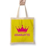 Humuts Charlotte -Name personalized Custom - vintage Retro Rainbow Style Design Gift Baby-Gift For Her Bez Kadın Günlük Çanta