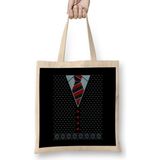 Humuts Christmas Cardigan And Tie Açık Bej Uzun Saplı Bez Çanta