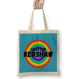 Humuts Clayton Kershaw Carton Art - Baseball Lovers Gifts Vintage Retro Rainbow Bez Kadın Günlük Çanta