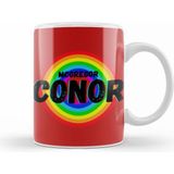 Humuts Conor Mcgregor Vintage Retro Rainbow Style Warriors Design Wrestlers Gift Beyaz Kupa