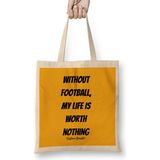 Humuts Cristiano Ronaldo Quotes Art Gift Vintage Retro Style Bez Çanta Uzun Saplı - Açık Bej - 40 X 40