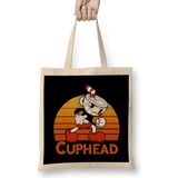 Humuts Cuphead Vintage Sunset Açık Bej Uzun Saplı Bez Çanta