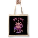 Humuts Cute As Hell Anime Kawaii Baphomet Pastel Goth Pun Bez Çanta