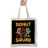 Humuts Cute Funny Donut Squad Donut Lover Uzun Saplı Açık Bej Bez Çanta